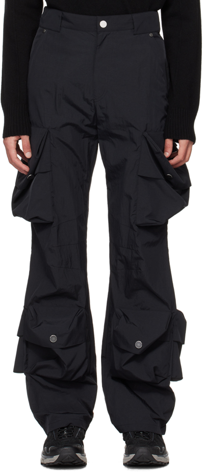 Ouat Black Channel Cargo Trousers