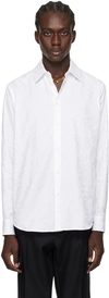 Versace Barocco Print Long-sleeved Shirt In Optical White