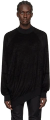 Julius Black Asymmetric Sweater In Black