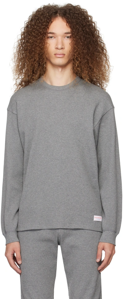 Alexander Wang Grey Patch Sweatshirt In Dark Heather Grey