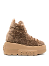 Casadei Nexus Sneakers Aus Fleece-textur In Brown