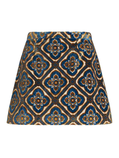 Etro Printed Mini Skirt In Multicolour