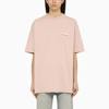 BALENCIAGA BALENCIAGA LIGHT PINK COTTON POLITICAL CAMPAIGN T SHIRT