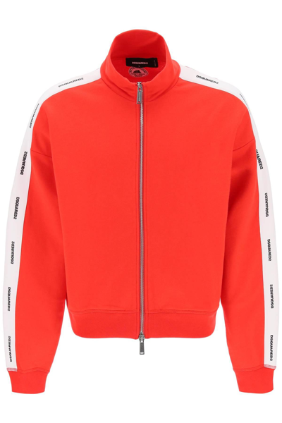 DSQUARED2 DSQUARED2 ZIP UP SWEATSHIRT WITH LOGO BANDS