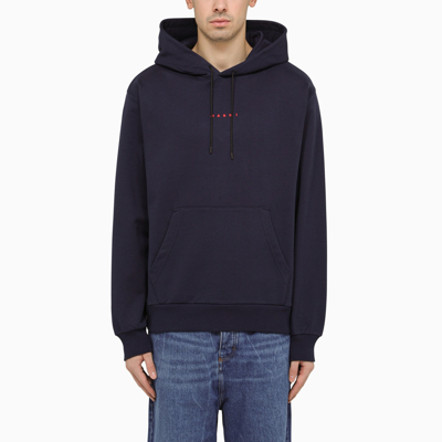 Marni Blue Hoodie With Logo On Chest