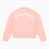 PALM ANGELS PALM ANGELS PINK COTTON SWEATSHIRT WITH LOGO