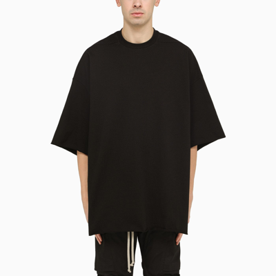 RICK OWENS RICK OWENS TOMMY T BLACK OVERSIZE T SHIRT IN COTTON