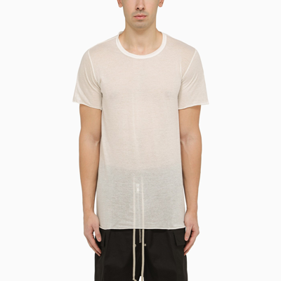 Rick Owens White Cotton Crew-neck T-shirt In Gray