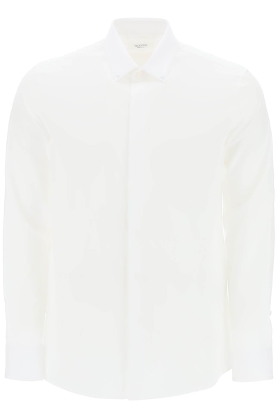 Valentino Garavani Rockstud Unlimited Slim Fit Shirt In White