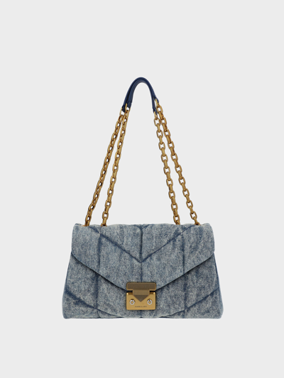 Eudora Charles Keith Blue Bag Charles Keith Eudora Denim Chevron