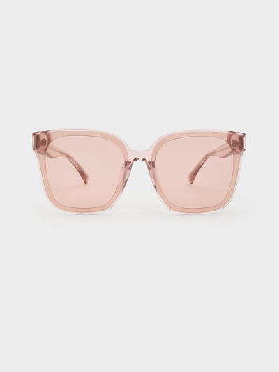 Charles & Keith Gabine Oversized Butterfly Sunglasses In Pink