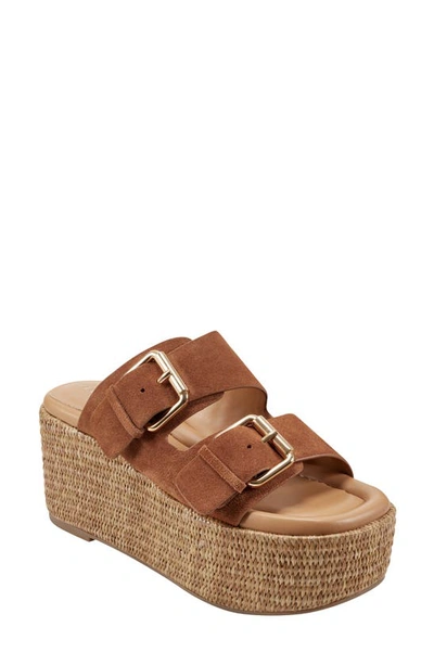 Marc Fisher Ltd Palery Platform Slide Sandal In Medium Natural
