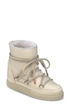 Inuikii Sneaker Full Leather Wedge Off-white Boots In Cream