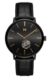 Mvmt Men's Legacy Slim Automatic Black Leather Watch 42mm