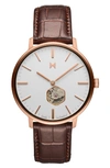 Mvmt Men's Legacy Slim Automatic Brown Leather Watch 42mm In Dark Brown