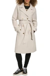 KARL LAGERFELD DOUBLE BREASTED WATER REPELLENT TRENCH COAT