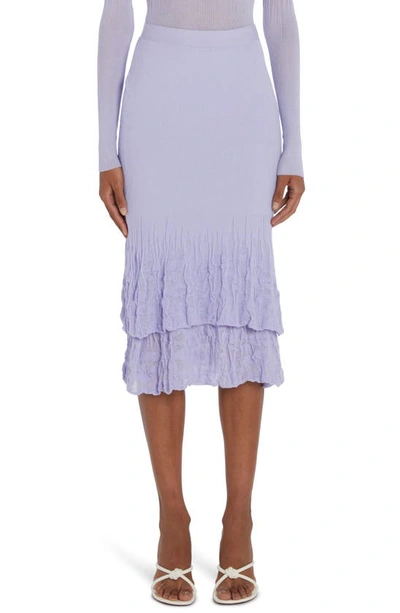 Bottega Veneta 2-in-1 Flower-knit Cotton Skirt In Purple