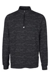 Cutter & Buck Traverse Camo Print Stretch Quarter Zip Mens Big And Tall Pullover Jacket In Black