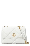 Tory Burch Kira Diamond Quilted Leather Convertible Shoulder Bag In Cirrus Cloud/gold