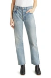 MOUSSY NEELY DISTRESSED HIGH WAIST STRAIGHT LEG JEANS