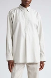 Totême Toteme Striped Oxford Shirt In Olive/ Ecru
