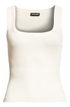 Jacquemus Women Debardeur Fros Grain Cotton Tank Top In White