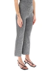 Ganni Melierte Kick-flare-hose Aus Stretch-strick