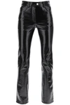 COURRÈGES VINYL EFFECT COATED COTTON PANTS