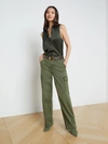 L Agence Channing Stretch Cotton Cargo Pants In Brigade