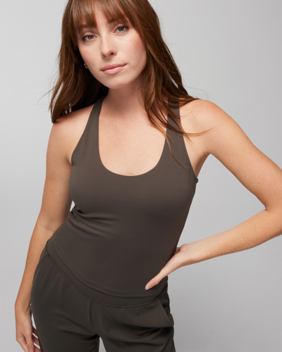 Soma Women's Racerback Bra Tank Top In Green Size Large |  In Dark Gray Olive