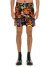 Moschino Bermuda With Floral Pattern In Multicolour