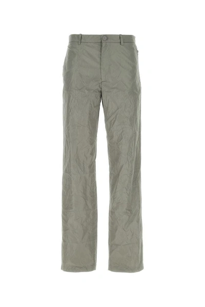 Balenciaga Man Grey Polyester Pant In Metallic