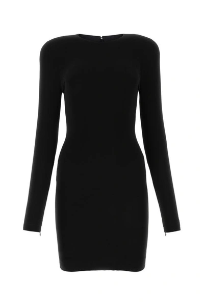 BALENCIAGA BALENCIAGA WOMAN BLACK TWILL MINI DRESS