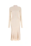 Balenciaga Sand Silk Blend Dress In Brown