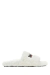 Balenciaga Cozy Faux Fur Shearling Flat Slides In White