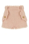 Balmain Frayed Hem Shorts In Pink