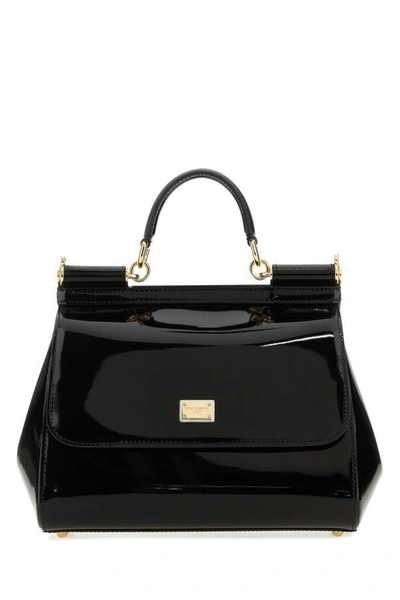 Dolce & Gabbana Woman Black Leather Medium Sicily Handbag