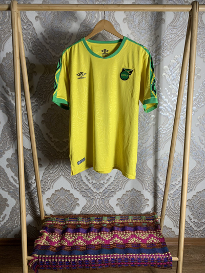 Pre-owned Soccer Jersey X Umbro Vintage Umbro Jamaica Soccer Jersey Usain Bolt Football In Yellow
