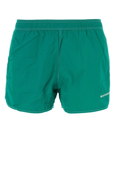 Isabel Marant Man Emerald Green Nylon Vicente Swimming Shorts