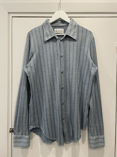 Pre-owned Maison Margiela Ss2005 Silky Shirt In Blue