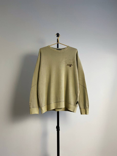 Pre-owned Quiksilver X Vintage Quiksilver Vintage Embroidered Big Logo Sweater In Beige