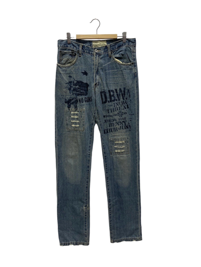 Pre-owned Distressed Denim X Vintage Japanese Caravach Scribble Motive Distressed Denim Jeans