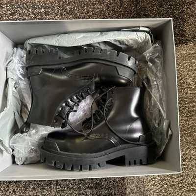 Pre-owned Balenciaga Strike Boots In Black