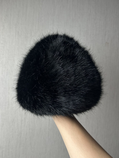 Pre-owned Avant Garde X Hysteric Glamour Y2k Vintage Fuzzy Mohair Japanese Ushanka Hat Punk In Black