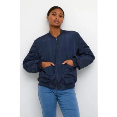 Kaffe Kajulia Bomber Jacket In Blue