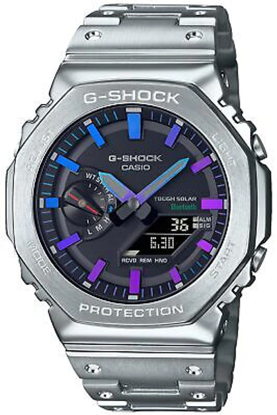 Pre-owned Casio G-shock Gm-b2100pc-1ajf Bluetooth Analog Digital Solar Men Watch Silver