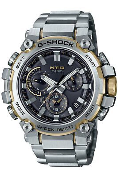 Pre-owned Casio G-shock Mt-g Mtg-b3000d-1a9jf Solar Radio Men Watch Bluetooth Silver