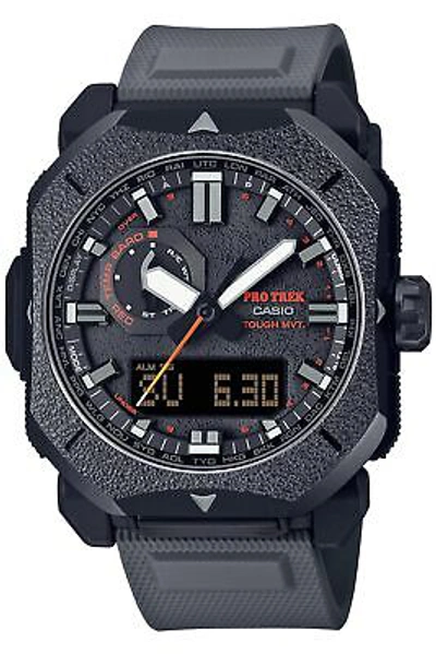 Pre-owned Casio Pro Trek Prw-6900bf-1jf Climber Line Radio Solar Men Watch Biomass Plastic