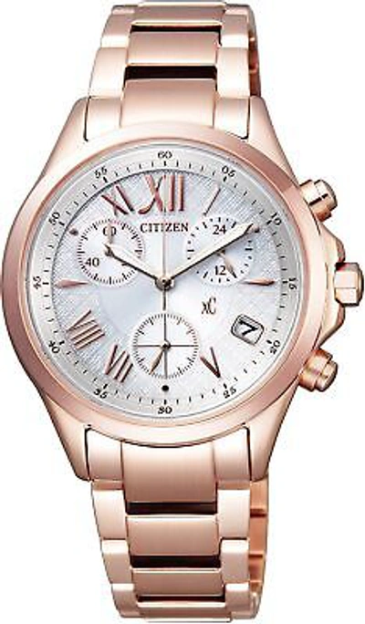 Pre-owned Citizen Xc Fb1403-53a Eco-drive Solor Women Watch Chronograph Stainless Steel