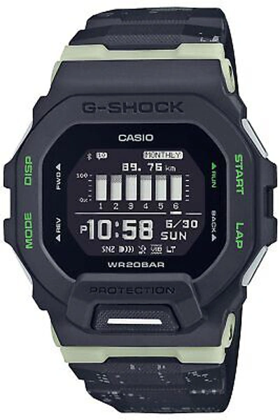 Pre-owned Casio G-shock G-squad Gbd-200lm-1jf Men Watch Bluetooth Black Resin Band